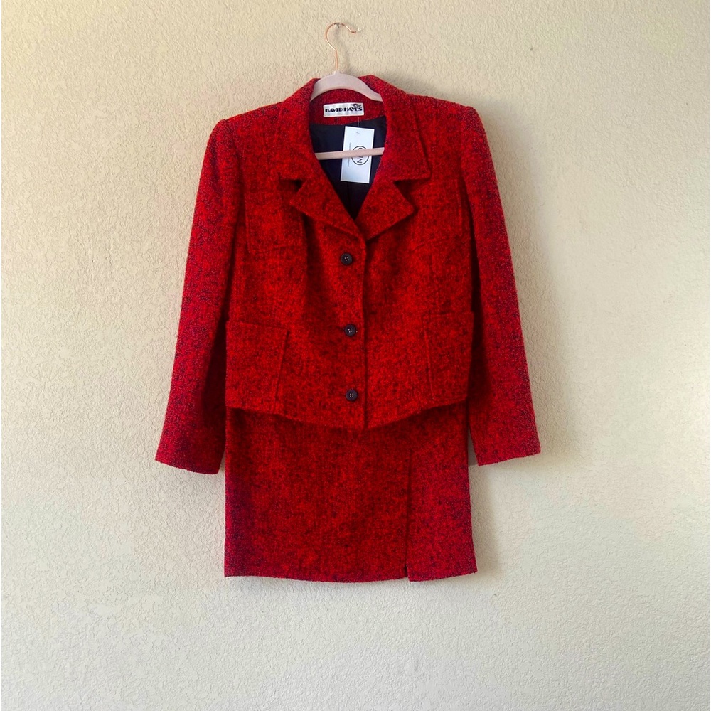 Vintage David Hayes Designer 2 Piece Skirt Suit Set
